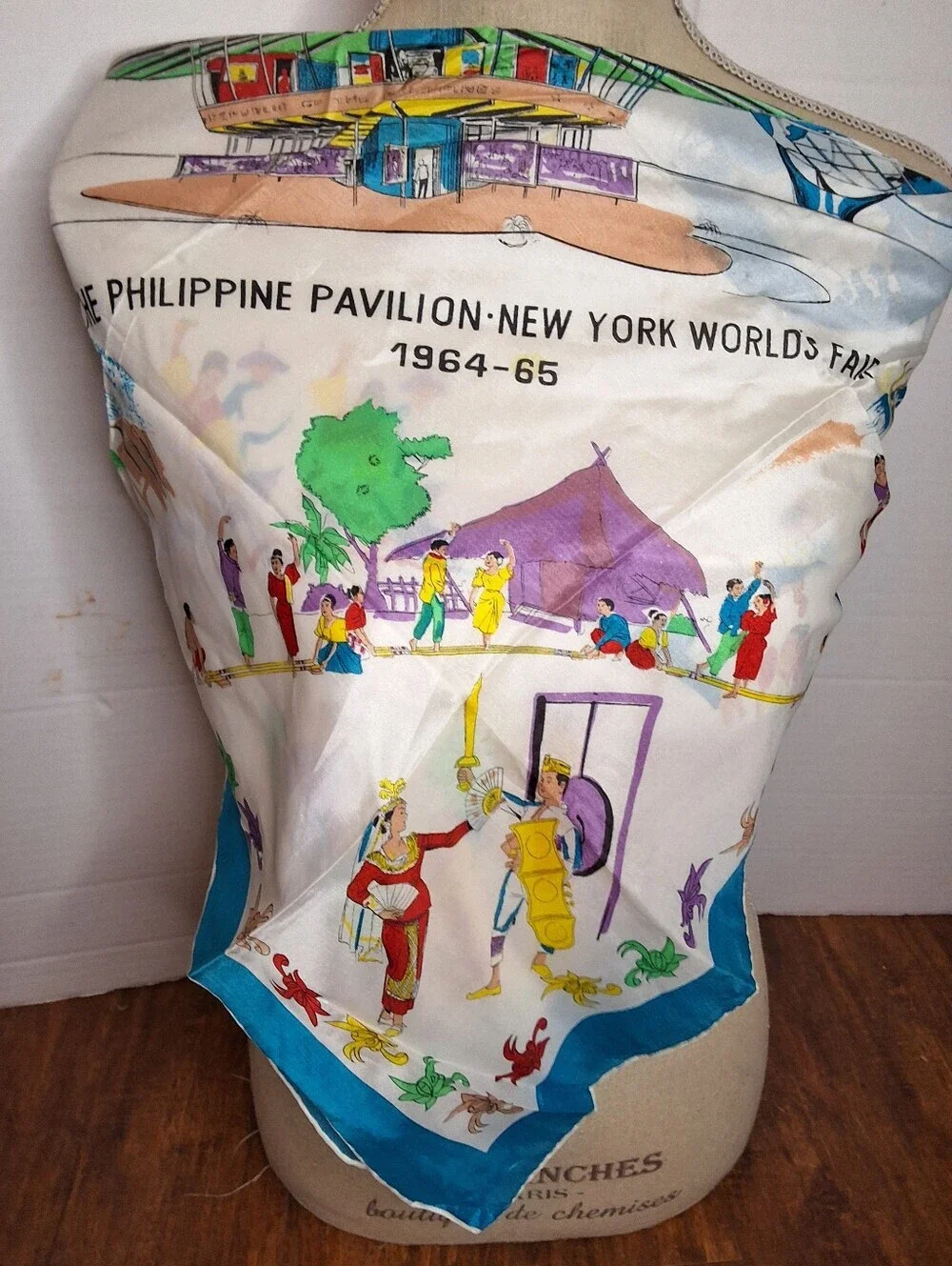 Vintage 1964 NY World’s Fair Philippine Pavilion Souvenir Scarf